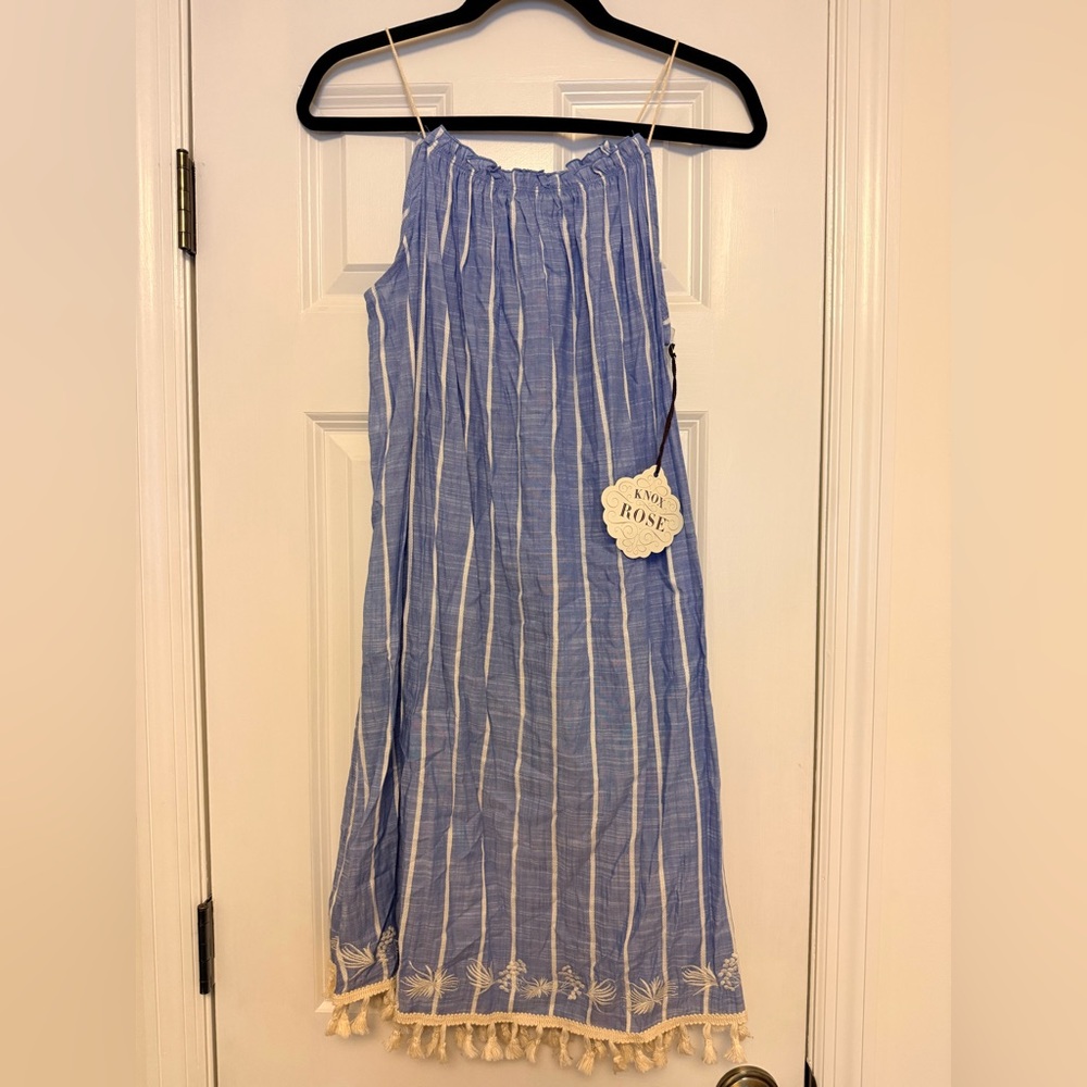 Blue and White Striped Dress/Cover-up NWT